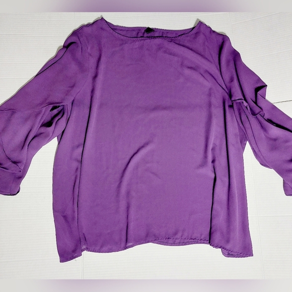 Women's T-Shirt Solid Split Sleeve Top T-Shirt for Women Purple 4XL - Picture 2 of 9